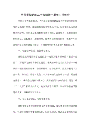 2023年信访局工作员学习贯彻党的二十大精神一周年心得体会.docx