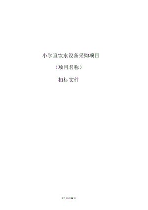 小学直饮水设备采购项目招标文件.docx