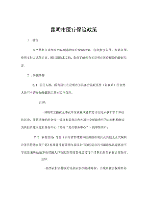 昆明市医疗保险政策.docx