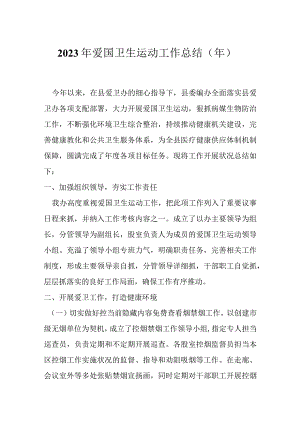 2023年爱国卫生运动工作总结（年）.docx