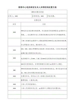 维修中心电扶梯发生夹人夹物现场处置方案.docx