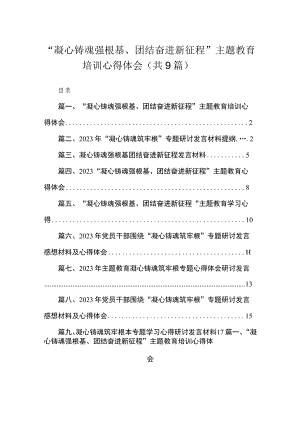 2023“凝心铸魂强根基、团结奋进新征程”主题教育培训心得体会（共9篇）.docx