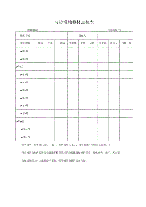 消防设施器材点检表.docx