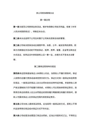 某公司担保管理办法.docx