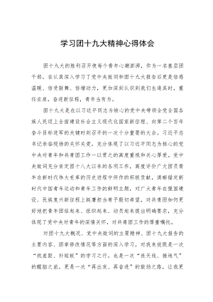 2023年学习团十九大精神心得体会十一篇.docx