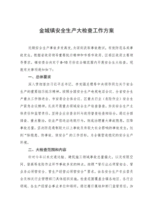 金城镇安全生产大检查工作方案.docx