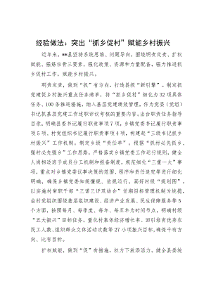 经验做法：突出“抓乡促村”赋能乡村振兴.docx