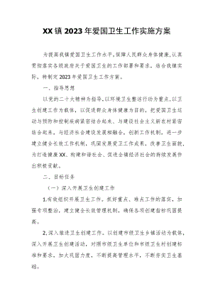 XX镇2023年爱国卫生工作实施方案.docx
