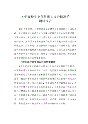 关于高校党支部组织力提升情况的调研报告.docx