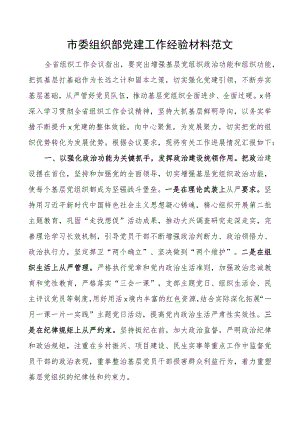 市组织部团队建设工作经验材料总结汇报报告.docx