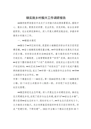 镇实施乡村振兴工作调研报告.docx