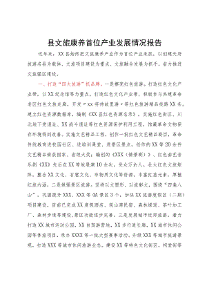 县文旅康养首位产业发展情况报告.docx