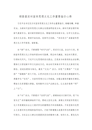 领悟落实对宣传思想文化工作重要指示心得.docx