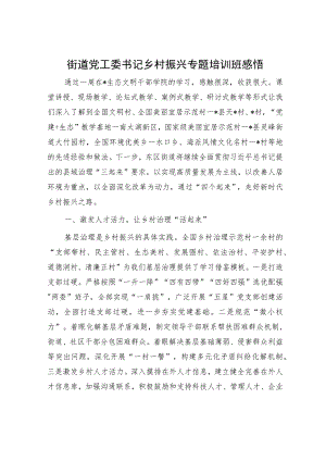街道党工委书记乡村振兴专题培训班感悟.docx