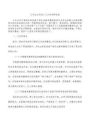 公司企业纪检个人分析剖析检查.docx