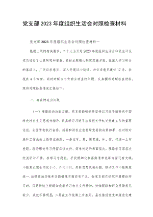党支部2023年度组织生活会对照检查材料合集.docx