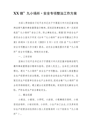 XX镇“九小场所”安全专项整治工作方案.docx