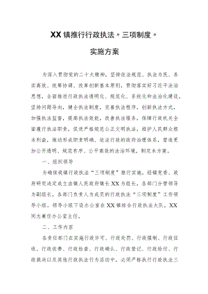 XX镇推行行政执法“三项制度”实施方案.docx