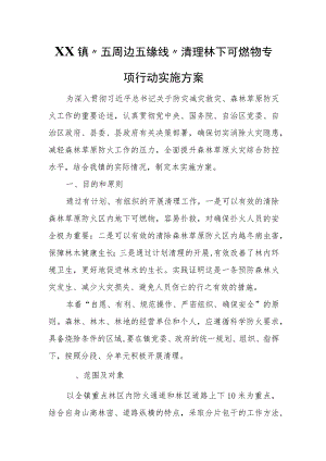 XX镇“五周边五缘线”清理林下可燃物专项行动实施方案.docx