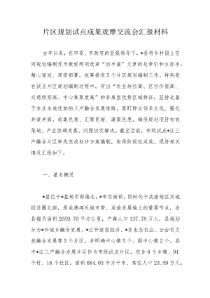 片区规划试点成果观摩交流会汇报材料.docx