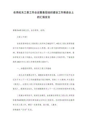 在高校关工委工作会议暨基层组织建设工作推进会上的汇报发言.docx