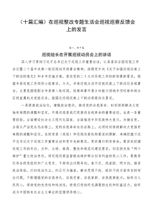 （十篇汇编）在巡视整改专题生活会巡视巡察反馈会上的发言.docx