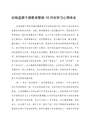 纪检监察干部队伍教育整顿研讨学习体会.docx