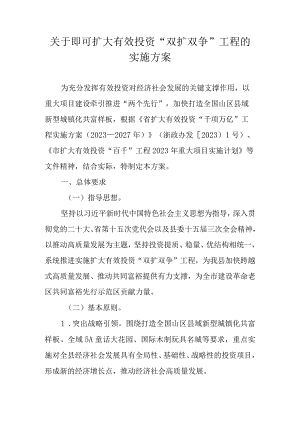 关于即可扩大有效投资“双扩双争”工程的实施方案.docx