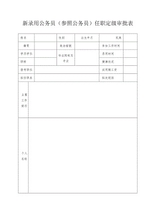 新录用国家公务员任职定级审批表.docx