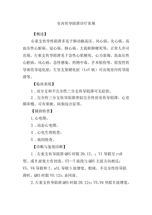 室内传导阻滞诊疗常规.docx