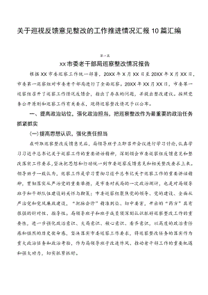 关于巡视反馈意见整改的工作推进情况汇报10篇汇编.docx