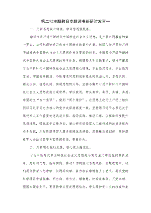第二批主题教育专题读书班研讨发言一.docx