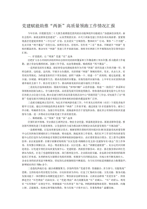 党建赋能助推“两新”高质量领跑工作情况汇报.docx