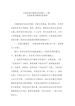 支部检视问题情况的通报(二篇).docx