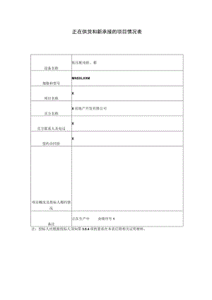 正在供货和新承接的项目情况表（2023年）.docx