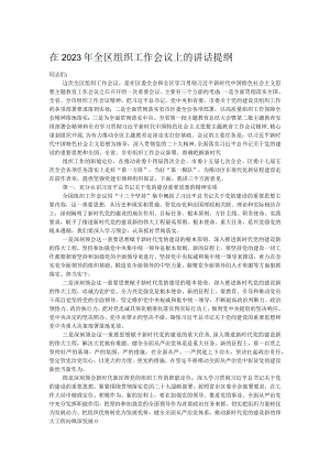 在2023年全区组织工作会议上的讲话提纲.docx