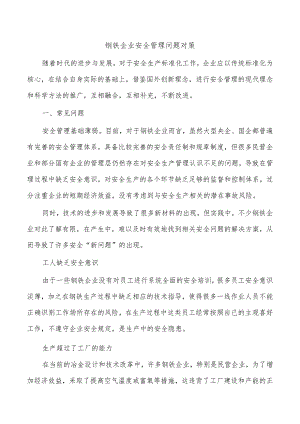 钢铁企业安全管理问题对策.docx
