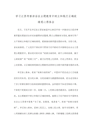 学习江西考察讲话在主题教育中树立和践行正确政绩观心得体会.docx