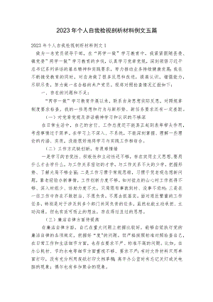 2023年个人自我检视剖析材料例文五篇.docx