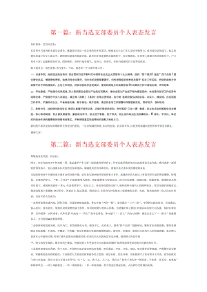 新当选支部委员个人表态发言7篇.docx