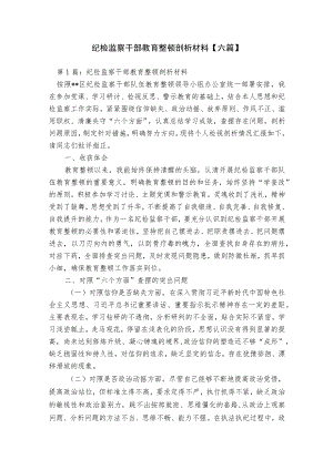 纪检监察干部教育整顿剖析材料【六篇】.docx