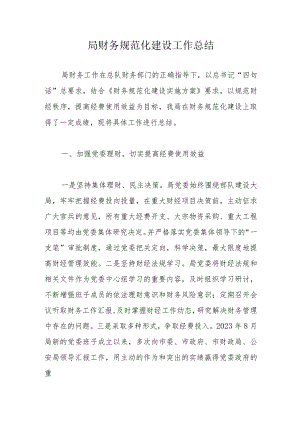 局财务规范化建设工作总结.docx
