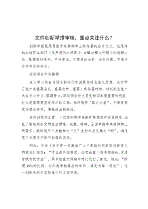 文件创新举措审核重点关注什么？.docx