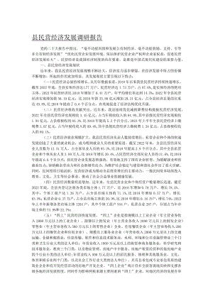 县民营经济发展调研报告.docx