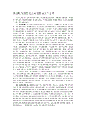 城镇燃气消防安全专项整治工作总结.docx