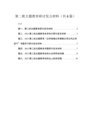 2023第二批主题教育研讨发言材料【6篇】.docx