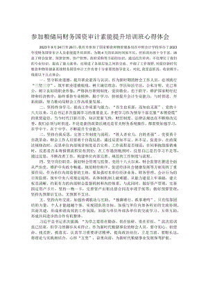 参加粮储局财务国资审计素能提升培训班心得体会.docx