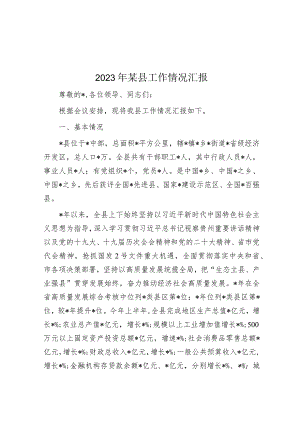 2023年某县工作情况汇报.docx