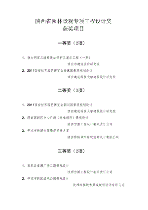 陕西省园林景观专项工程设计奖.docx