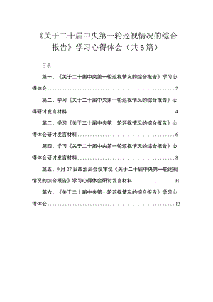 2023《关于二十届中央第一轮巡视情况的综合报告》学习心得体会（共6篇）.docx